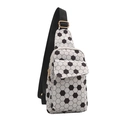 Borsa a tracolla in nylon bicolore con motivo a calcio e tracolla regolabile - Stile Calcio