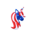 Bijou de chaussure en PVC tête de licorne style drapeau américain rouge blanc bleu - Licorne Jour Indépendance / Ensemble de 20 Pièces