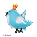 Blue bird foil balloon with orange crown for Valentine decor, size 49.5x60cm - Blue Love Bird