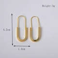 Goldene U-förmige Pin-Ohrringe, 18K vergoldeter Edelstahl, 4,2cm Höhe und 3g Gewicht - Sicherheitsnadel Gold