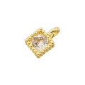 Colgante vintage bañado en oro con corazón y estrella de circonia y cuentas - Cuadrado Dorado