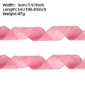 Detalle de cinta de malla rosa efecto lino de 5cm con bordes de alambre para regalos de Pascua - 5 Metros / Rosa