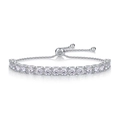 Elegant 925 sterling silver adjustable tennis bracelet with round brilliant cut stones - 4.0mm/0.3ct