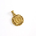 Embossed golden hollow round pendant with letter G in a vintage minimalist style - Letter G Style (G-Single Pendant)