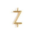 Polished 18K gold plated stainless steel letter Z charm with dual connection loops - Letter Z / Gold