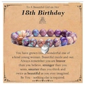 Handmade colorful natural stone beaded heart charm bracelet for girl 18th birthday gift - Birthday Heart Imperial Color Style