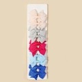 10-piece set of handmade grosgrain ribbon bow hair clips in five assorted pastel colors - Style 7