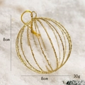 Pallina di Natale dorata traforata da 8cm con glitter e anello per appenderla - 8cm Oro
