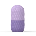 Purple two-tone silicone face ice roller with wavy texture and water level mark - New Bag Purple