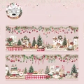 Nastro in PET a tema Cena di Natale con illustrazioni festive per scrapbooking fai-da-te - Banchetto di Natale