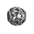 Vintage silver hollow heart charm bead for DIY bracelets with textured metal finish - Heart Hollow Granular Ornament (L0121039-8)