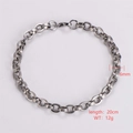 Bracelet chaîne argentée de 6mm à maillons ovales, longueur 20cm et poids de 12g inclus - Bracelet