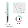 Light green 3-in-1 multi-color retractable 0.5mm bullet tip gel pen for students - Single/Chinese Style 3-Color 91