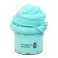 Blue-green scented butter slime kit in a cupcake style with black beads in 70ml jar - Blue Black Sandwich Cookie