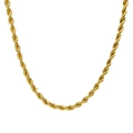Classic 18K gold plated 3mm rope chain necklace for men and women minimalist jewelry - 3mm 22 Inch / Gold