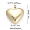 14k gold plated copper heart bead with dimensions 30mm x 25mm for DIY jewelry making - Ysn023-07 / 18K Gold