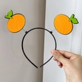 Cute orange fruit headband with spring-mounted felt charms for party and fun - Orange Spring Hairband