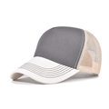 Dettaglio cappellino da baseball in cotone con fronte grigio scuro e visiera bianca - Grigio Scuro/Bianco/Rete Crema
