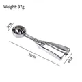 Mechanical 5cm stainless steel ice cream scoop with spring handle in silver finish - Medium (5cm)
