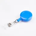 Retractable light blue badge reel with durable plastic housing and metal belt clip - Royal Blue