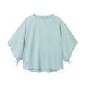 Light blue puff sleeve blouse with round neck and cuff ties on a white background - S / Tops / Light Blue Top