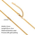 2.3mm gold snake chain necklace in 18K gold plated stainless steel 45cm length - Flat Snake Chain / Gold