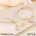 Conjunto joyas corazón dorado con nácar blanco incluyendo collar, pulsera y pendientes - Dorado (KS139931-KLX)