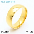 Poliertes 18K vergoldetes geometrisches Ring-Design, 7mm Breite in Größe 9 bis 12 - US 11 / Gold Schlichter Stil (KR107637-KC)