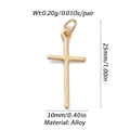 Golden alloy cross charm pendant for DIY necklaces with 25mm length and 10mm width - Gold Alloy Cross Pendant (CX132-3)