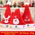Pluche kerstmutsen voor kinderen met de kerstman en rendieren voor kerstfeestjes - 25*35cm / Standaard Geborstelde Stof Kinderen