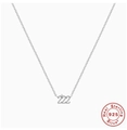 Minimalist 925 sterling silver chain necklace with 222 angel number pendant and zircon - 925 Silver / Platinum-222