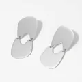 Pendientes de acero inoxidable plateado con formas orgánicas geométricas abstractas - Plata (PD3159)