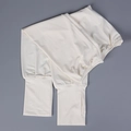 Detail view of cream ice silk sun sleeves with thumb hole and elastic wrist cuff - M / Off White