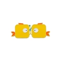Cute yellow fish zodiac cartoon metal badge pin with white eyes and blue bubbles - Yellow Fish Style (CZ1910-12)
