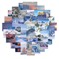 50pcs waterproof winter snow landscape stickers in heart shape for luggage and laptops - Winter Snow Scene