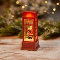 Farol de cabina telefónica roja (Papá Noel) / Con agua