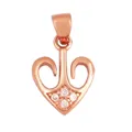 Rose gold heart and anchor pendant with four sparkling white cubic zirconia stones - L262761-Rose Gold Anchor Heart Rhinestone Rose Gold