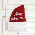 Sparkly red and white sequin Christmas hat decoration with Merry Christmas sign 43x33cm - 33CM Red Christmas Hat Decor