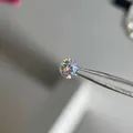 Sparkling iridescent round-cut stone screw back stud earring in titanium steel - 6mm AB White Sparkle (Single Piece)