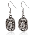 Boucles d'oreilles chapeau de cowboy en argent vintage avec détails tissés rétro - Style Chapeau de Cowboy (ZW447)