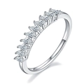 Elegant 925 sterling silver band featuring nine pear-cut moissanite stones in a row - Teardrop