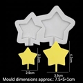 Star shaped silicone mold with handle design for chocolate and pudding cake decoration - Type 3-Star / Gray