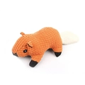 Orange striped beaver plush squeaky toy with durable black limbs for small dogs - Squirrel (B16211) / Orange