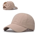 Detail of beige ponytail baseball cap featuring breathable laser-cut holes and cross bands - Adjustable / Khaki