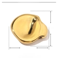 Dettaglio delle dimensioni 18mm per 15mm e specifiche tecniche del ciondolo in acciaio oro - Fagiolo Lucido Irregolare Oro