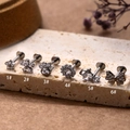 G23 titanium labret studs set with cubic zirconia in star flower and butterfly shapes - Cute Paw Print Style (3#) / Silver