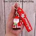 3D Santa Claus PVC keychain with red wrist strap, 5.2x3.9cm, weighs 29.8g - Santa Claus-18