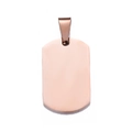 Polierter roségoldener Edelstahl Militär Dog Tag Anhänger für DIY Gravur 18x30mm - 18x30mm / Roségold