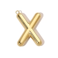 Pendentif lettre X doré poli avec bélière intégrée pour colliers et bracelets fins - Lettre X / Or