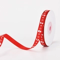 Red Christmas ribbon roll with white Santa Claus print and diamond pattern for gift wrap - Three Santa Clauses (Red) / 1cm*10 Yards/Roll